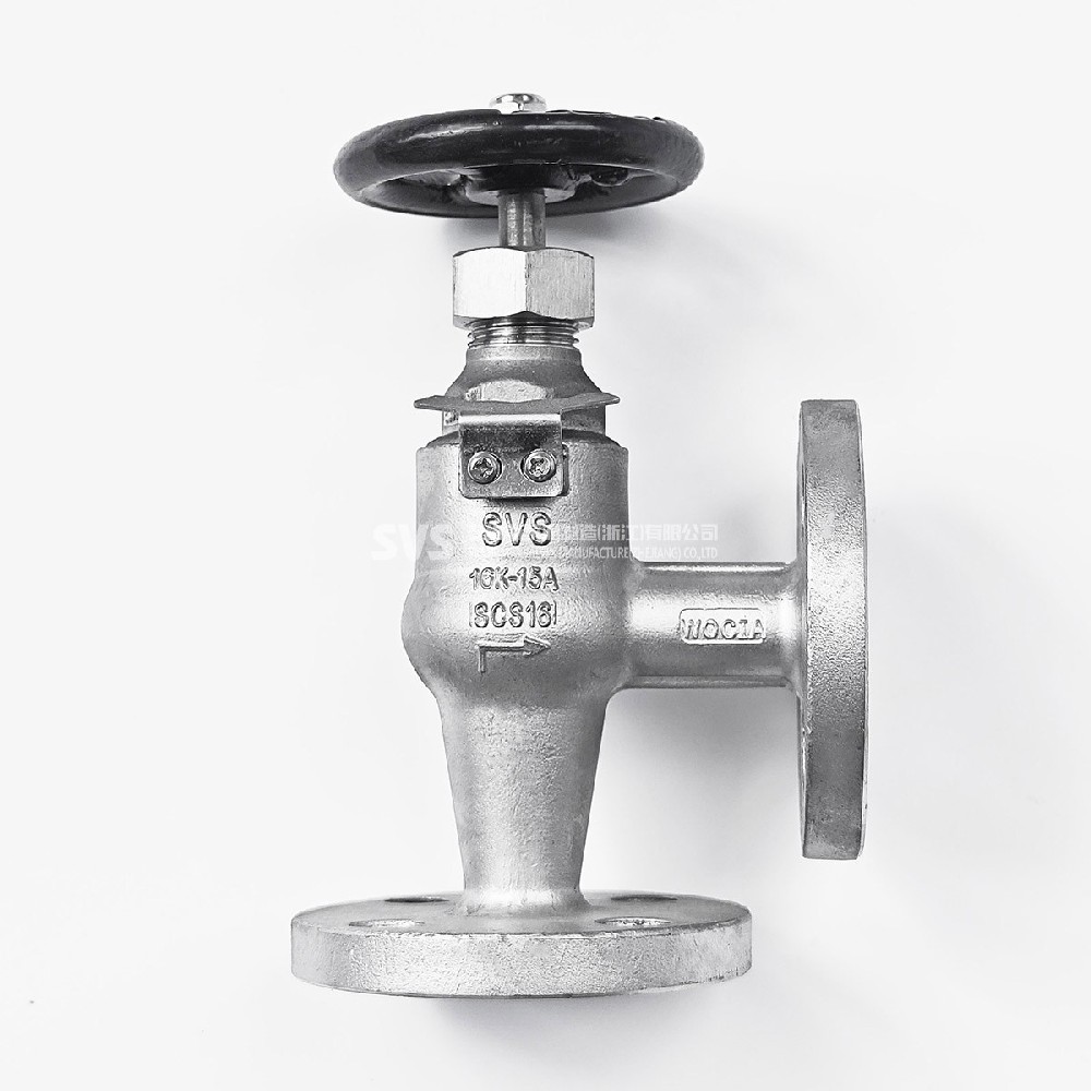JIS stainless steel angle flange globe valve
