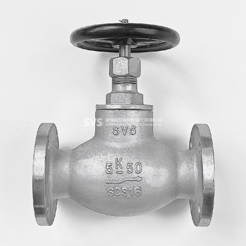 JIS stainless steel through flange globe valve