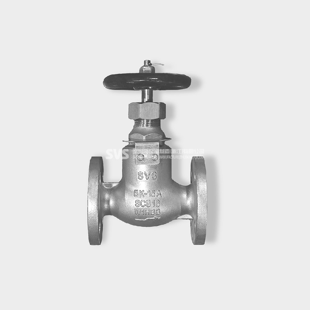 JIS stainless steel through flange globe valve